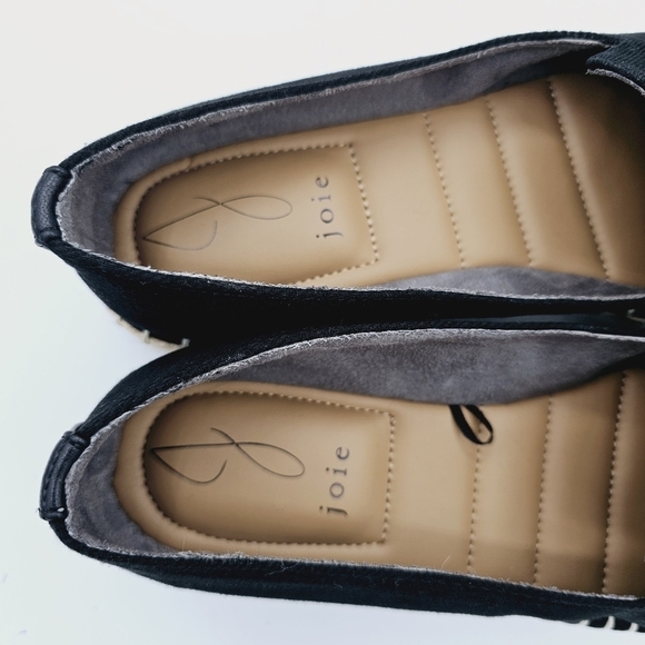 Joie Cara Black Canvas Jute Platform Slip-On Loafers - Picture 6 of 13